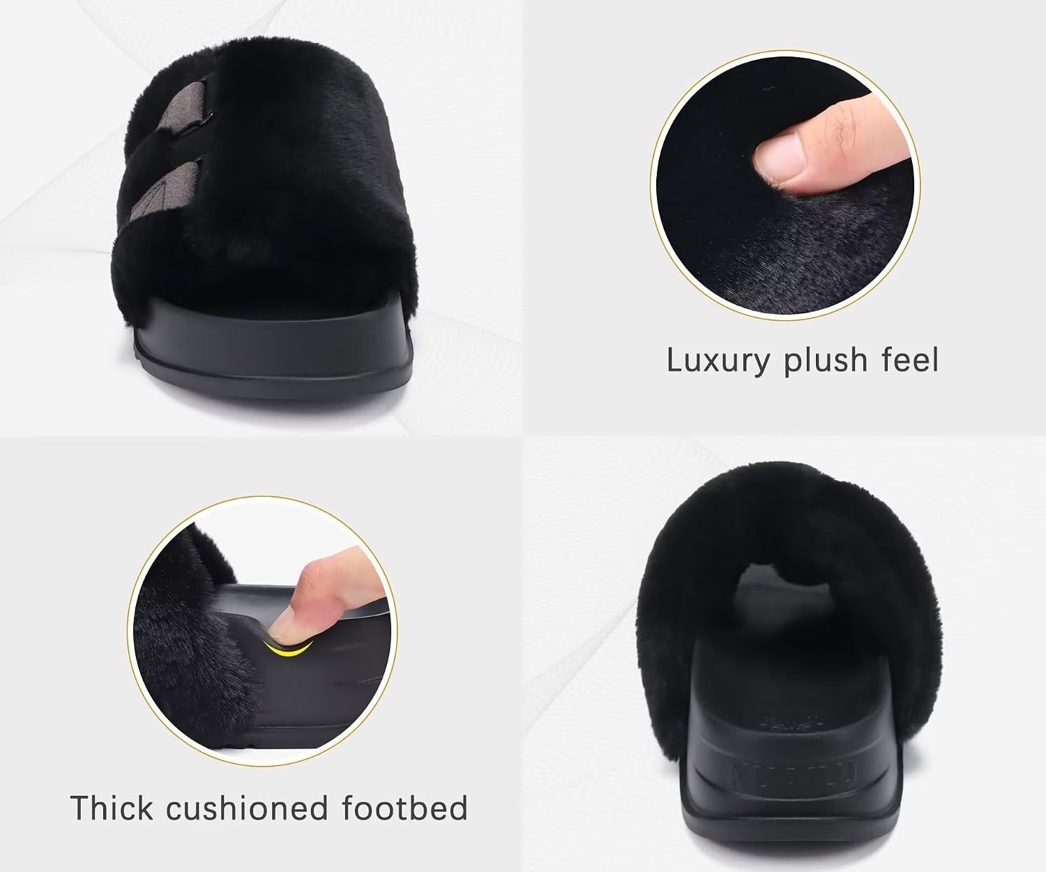 image:imageKuaiLu Womens Orthotic Arch Support SlippersBlack