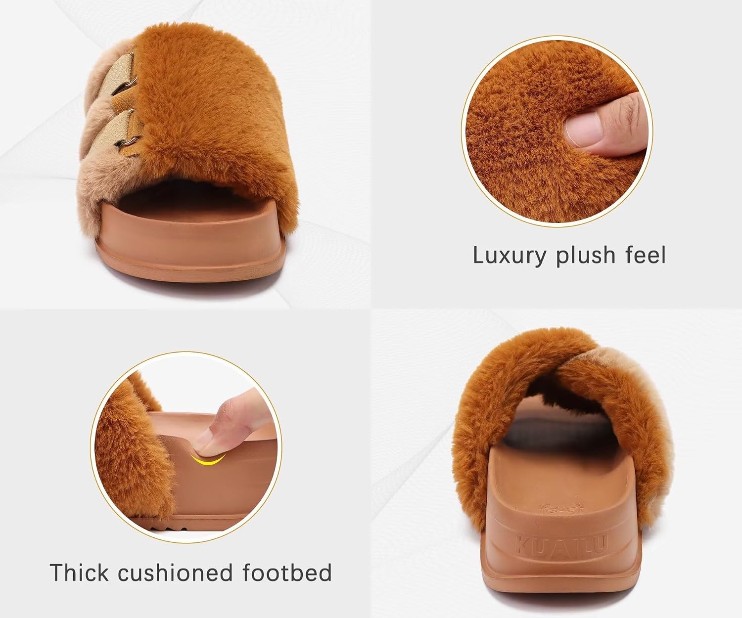image:imageKuaiLu Womens Orthotic Arch Support SlippersCamel
