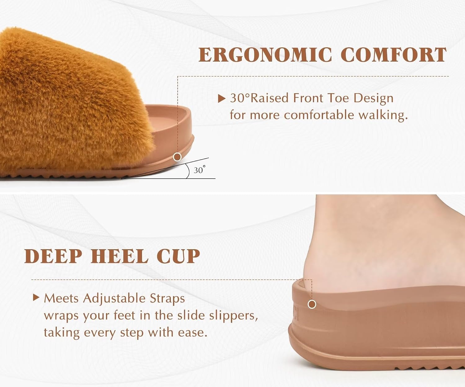 image:imageKuaiLu Womens Orthotic Arch Support SlippersCamel