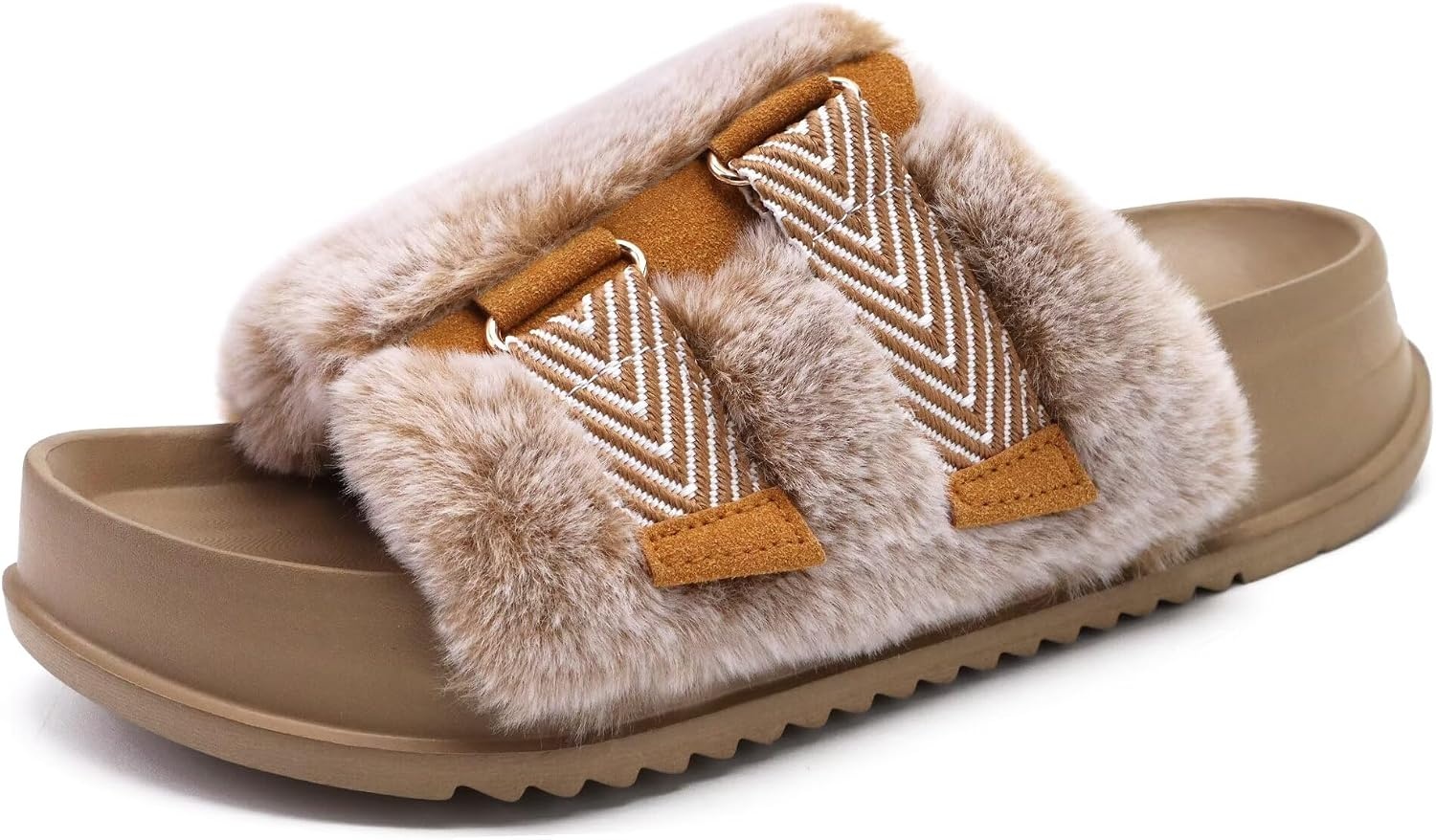 image:imageKuaiLu Womens Orthotic Arch Support SlippersCamel Brown Adjustable