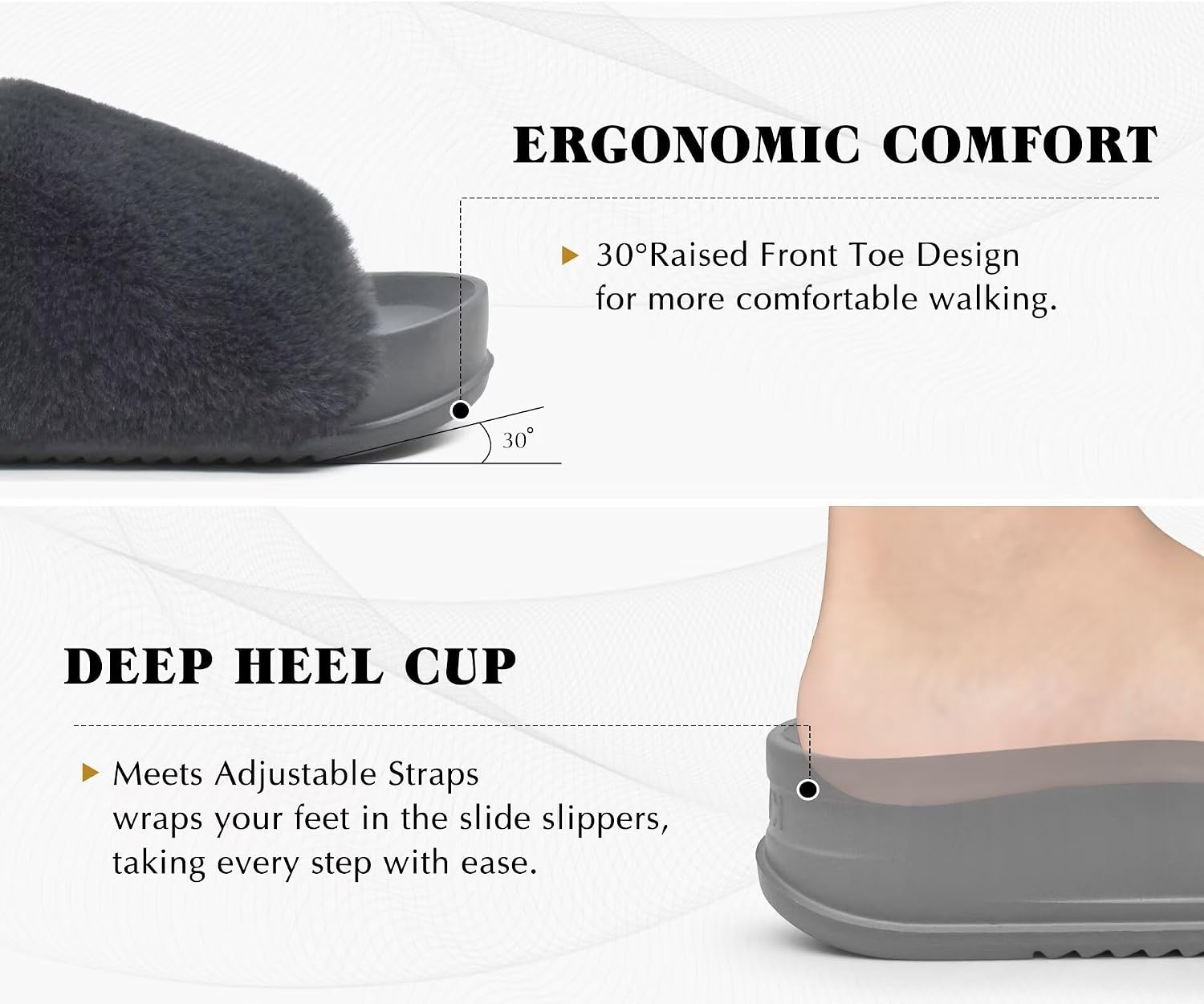 image:imageKuaiLu Womens Orthotic Arch Support SlippersGrey