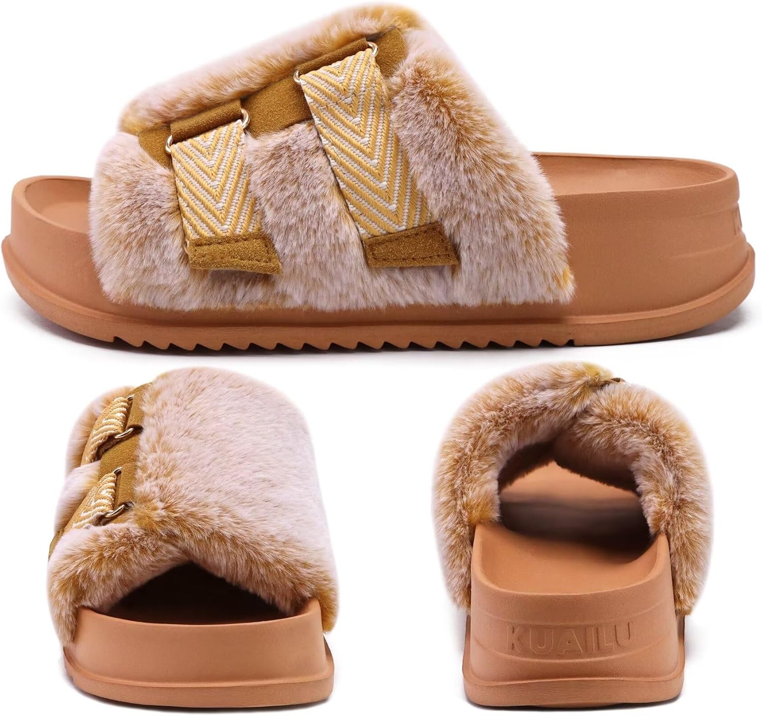 image:imageKuaiLu Womens Orthotic Arch Support SlippersKhaki Adjustable