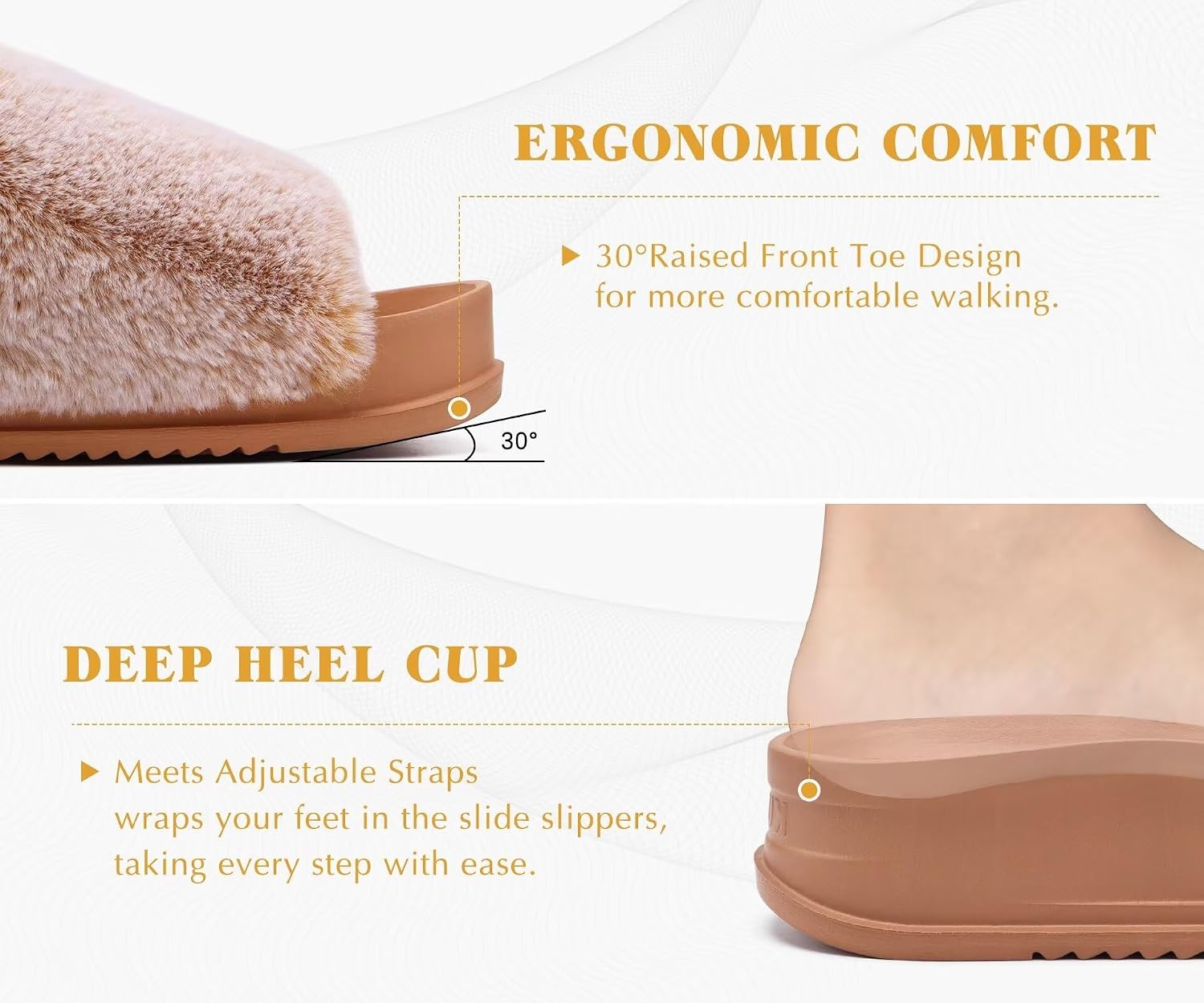 image:imageKuaiLu Womens Orthotic Arch Support SlippersKhaki Adjustable