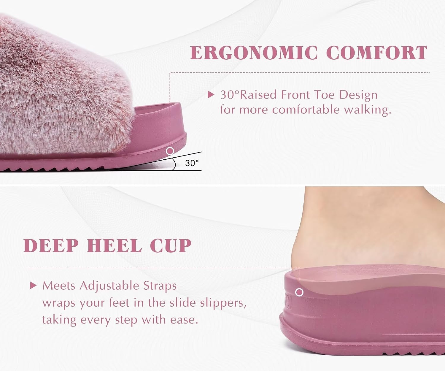 image:imageKuaiLu Womens Orthotic Arch Support SlippersLovely Pink Adjustable