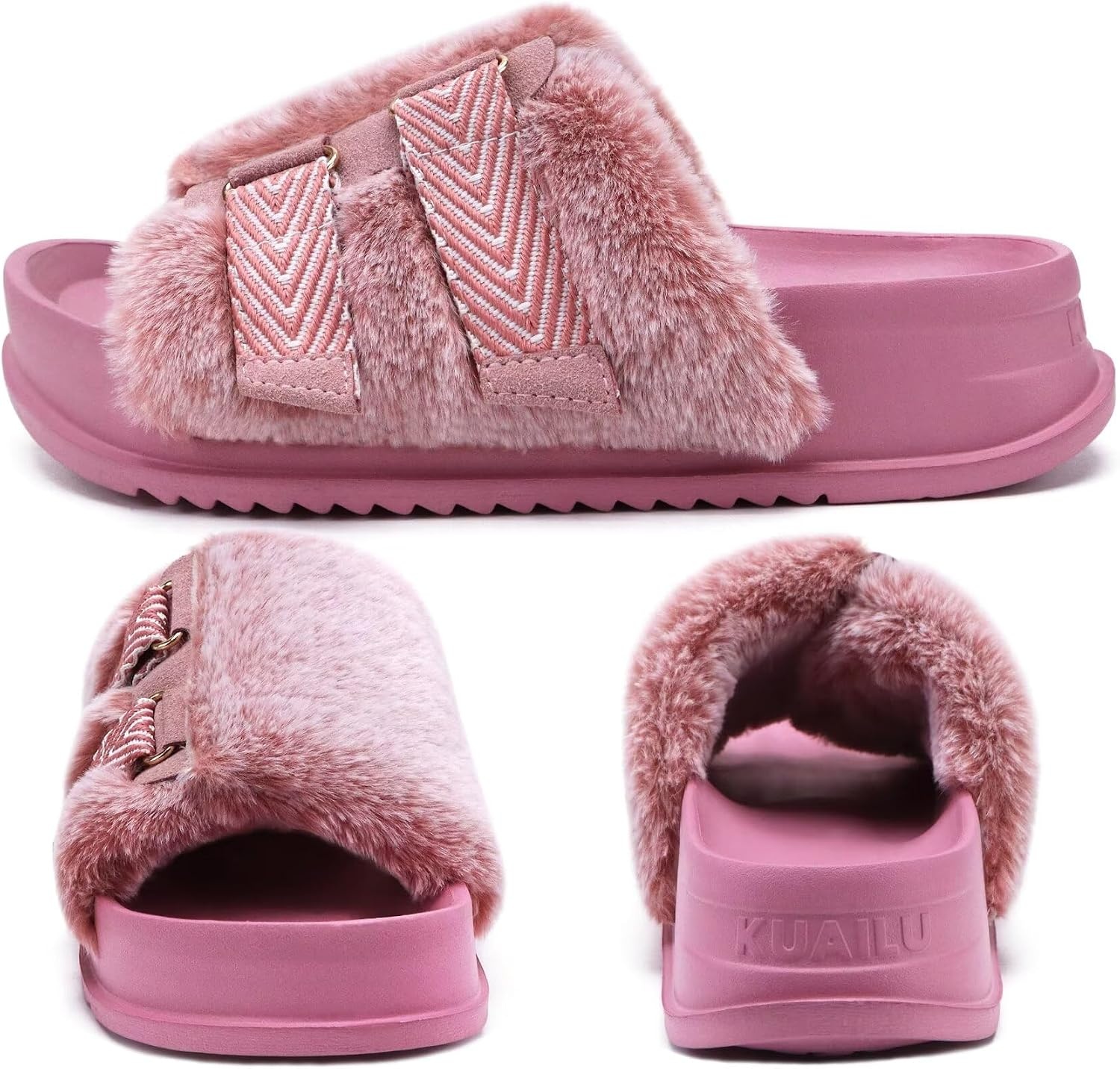 image:imageKuaiLu Womens Orthotic Arch Support SlippersLovely Pink Adjustable