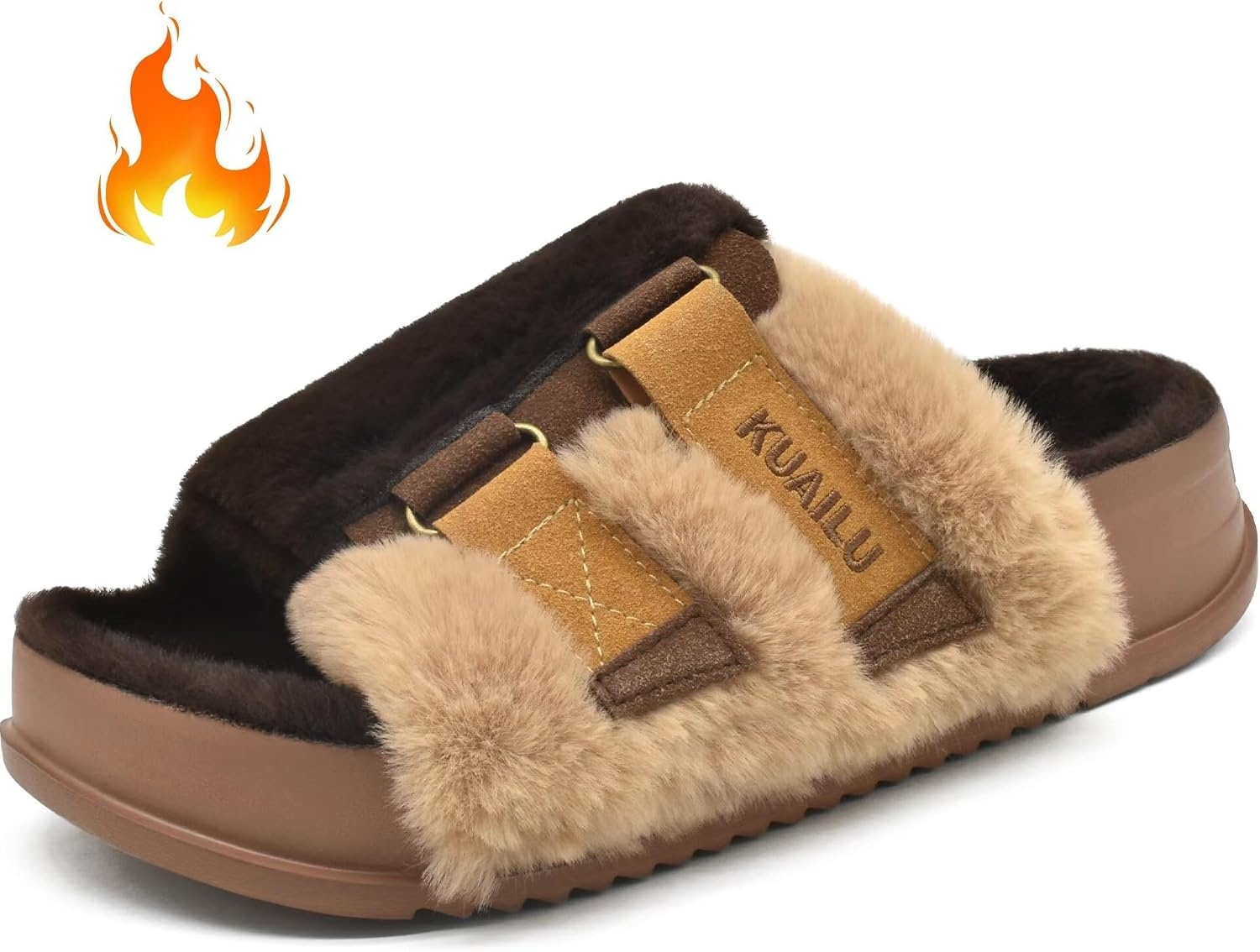 image:imageKuaiLu Womens Orthotic Arch Support SlippersPlush Brown