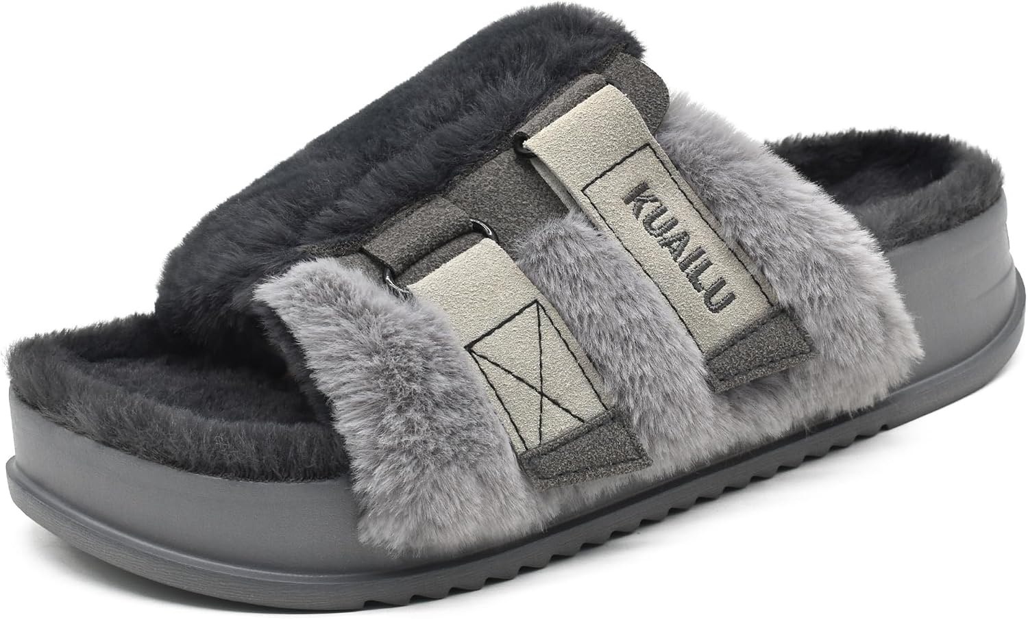 image:imageKuaiLu Womens Orthotic Arch Support SlippersPlush Grey