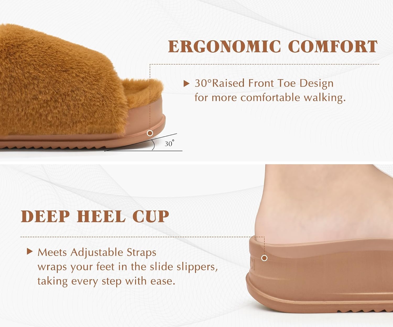 image:imageKuaiLu Womens Orthotic Arch Support SlippersPlush Khaki