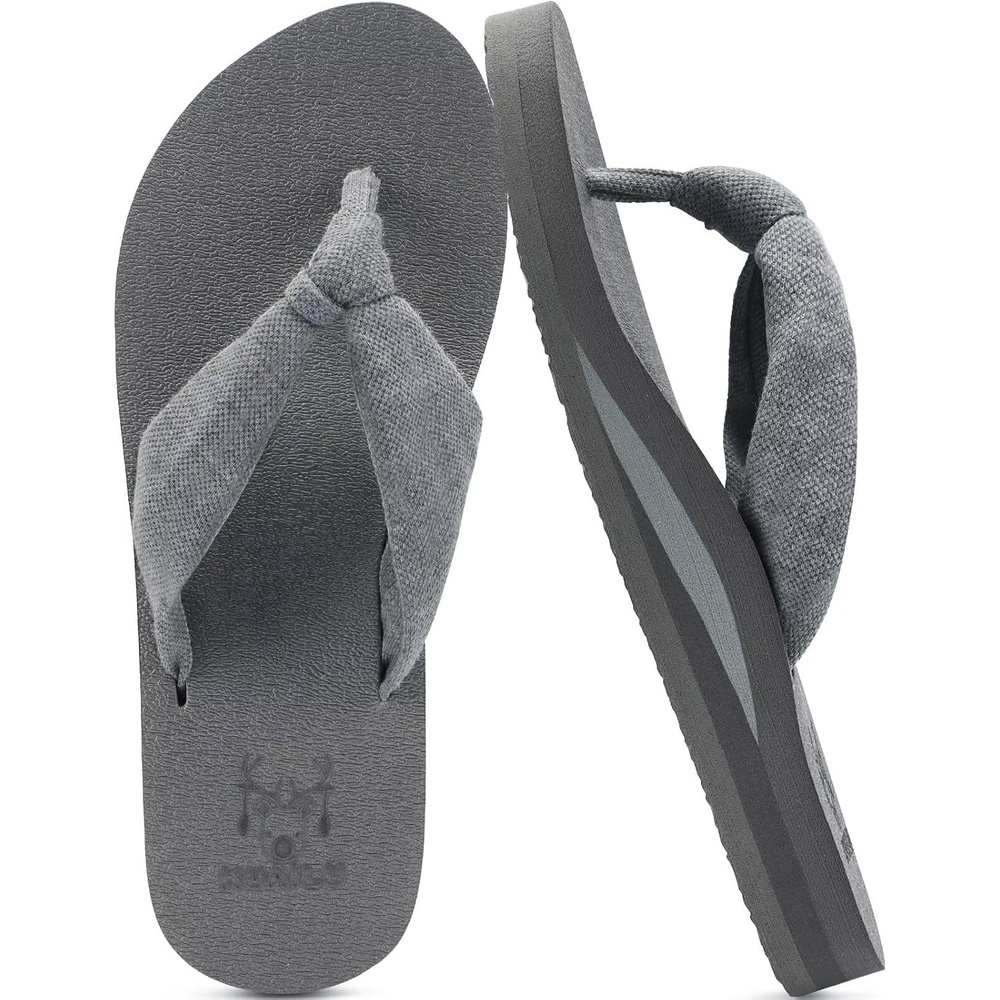 image:imageKuaiLu Flip Flops for Women with Arch Support Summer Beach Thong SandalsGrey