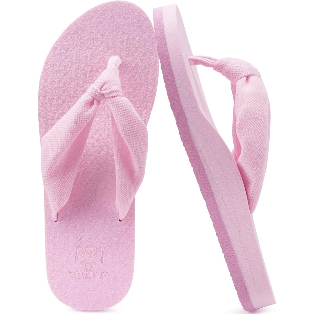 image:imageKuaiLu Flip Flops for Women with Arch Support Summer Beach Thong SandalsPink