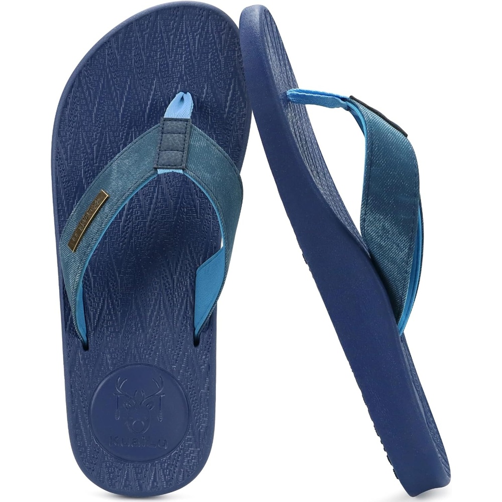 image:imageKuaiLu Mens Flip Flops Comfortable Arch Support Waterproof Thong SandalsPublue