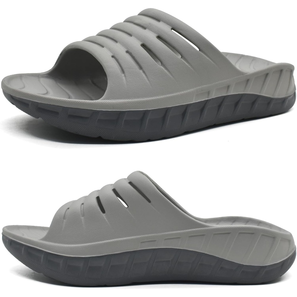 image:imageKuaiLu Mens Orthotic Recovery Sandals Arch Support Slides Plantar FasciitisGrey