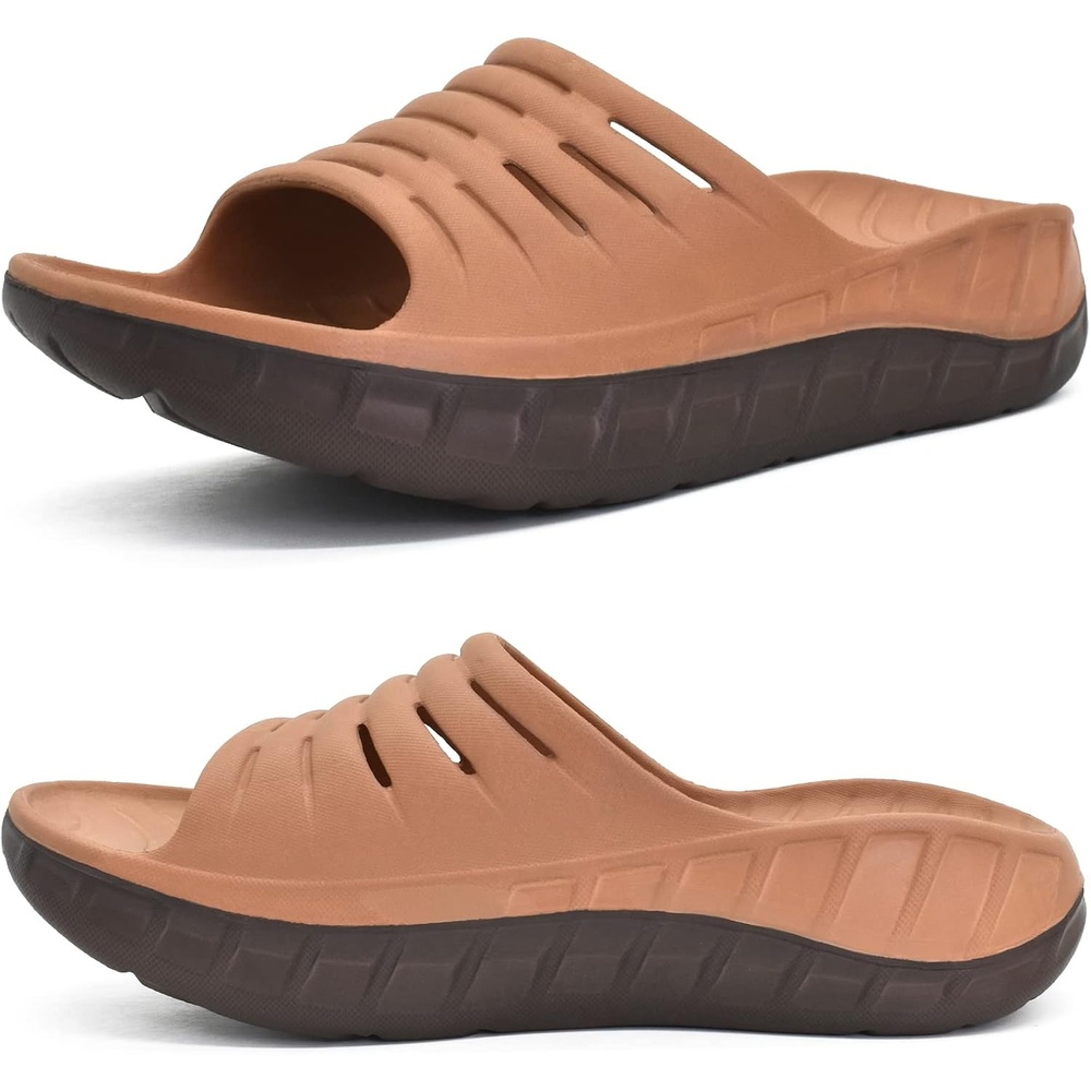 image:imageKuaiLu Mens Orthotic Recovery Sandals Arch Support Slides Plantar FasciitisKhaki Brown