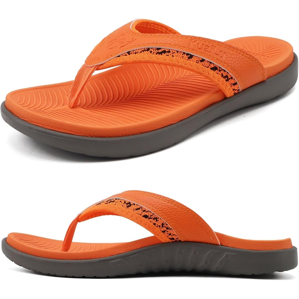 image:imageKuaiLu Mens Sport Flip Flops Orthotic Thong Sandals With Arch SupportOrange