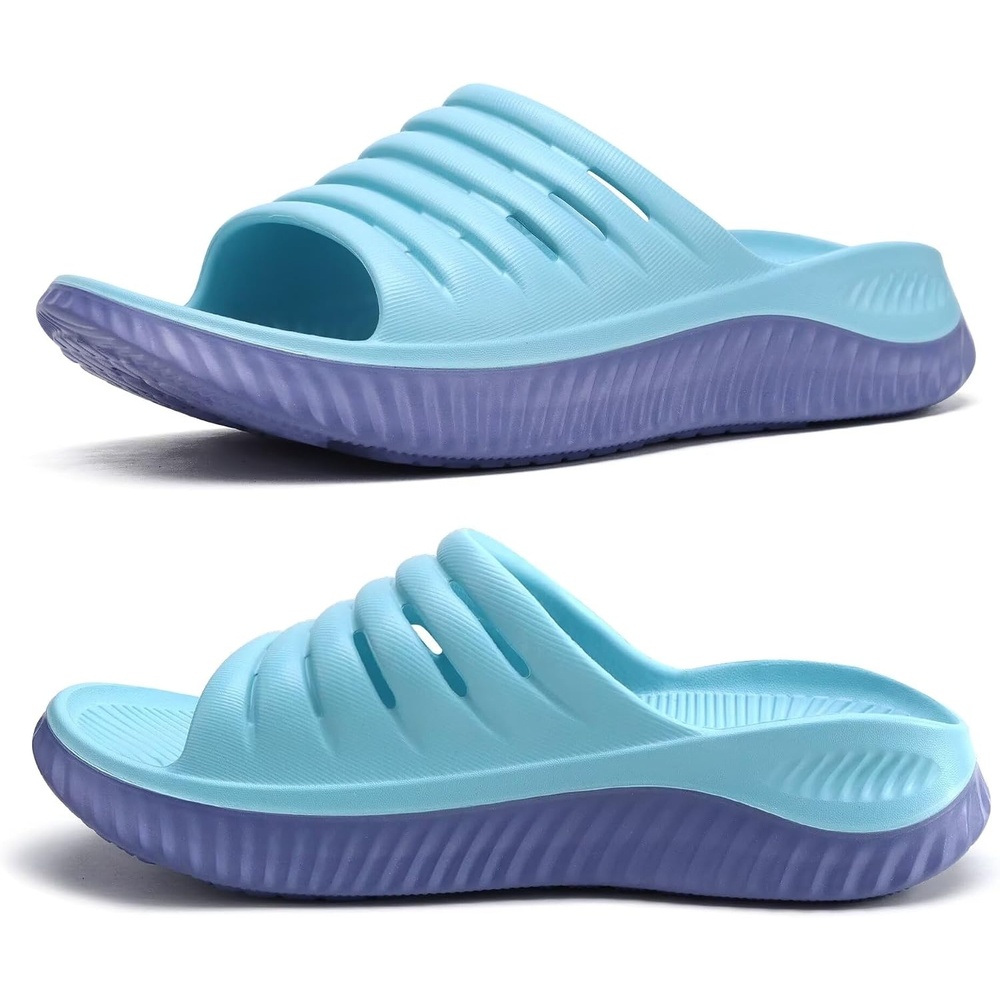 image:imageKuaiLu Recovery Sandals Women With Comfortable Arch Support Sport SlidesBlue Purple