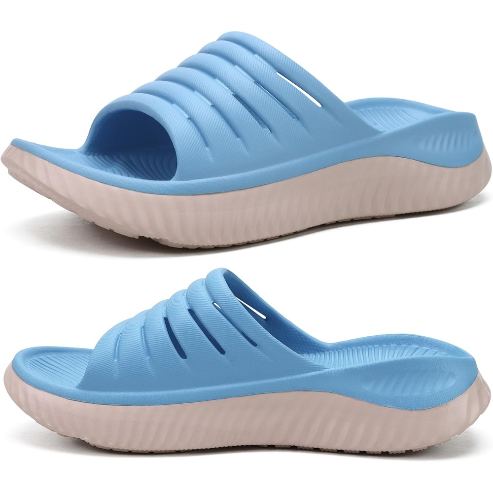 image:imageKuaiLu Recovery Sandals Women With Comfortable Arch Support Sport SlidesBlue White
