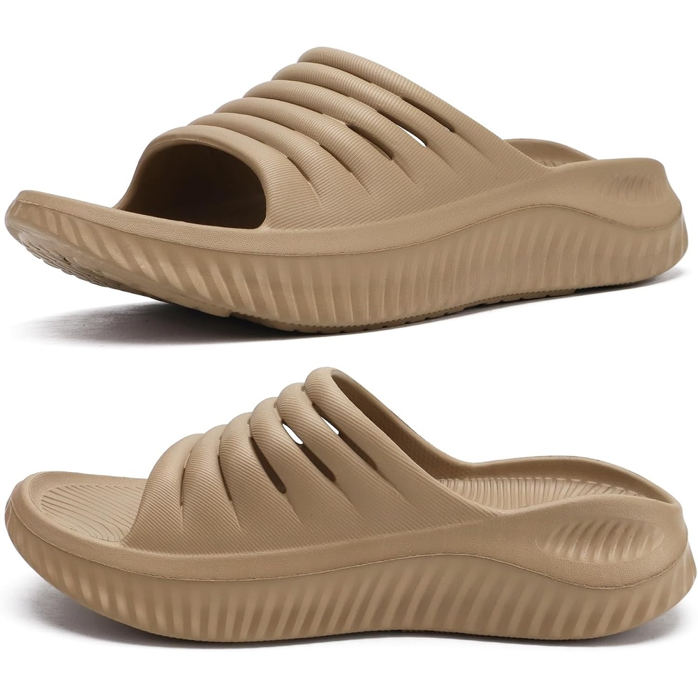 image:imageKuaiLu Recovery Sandals Women With Comfortable Arch Support Sport SlidesLight Brown