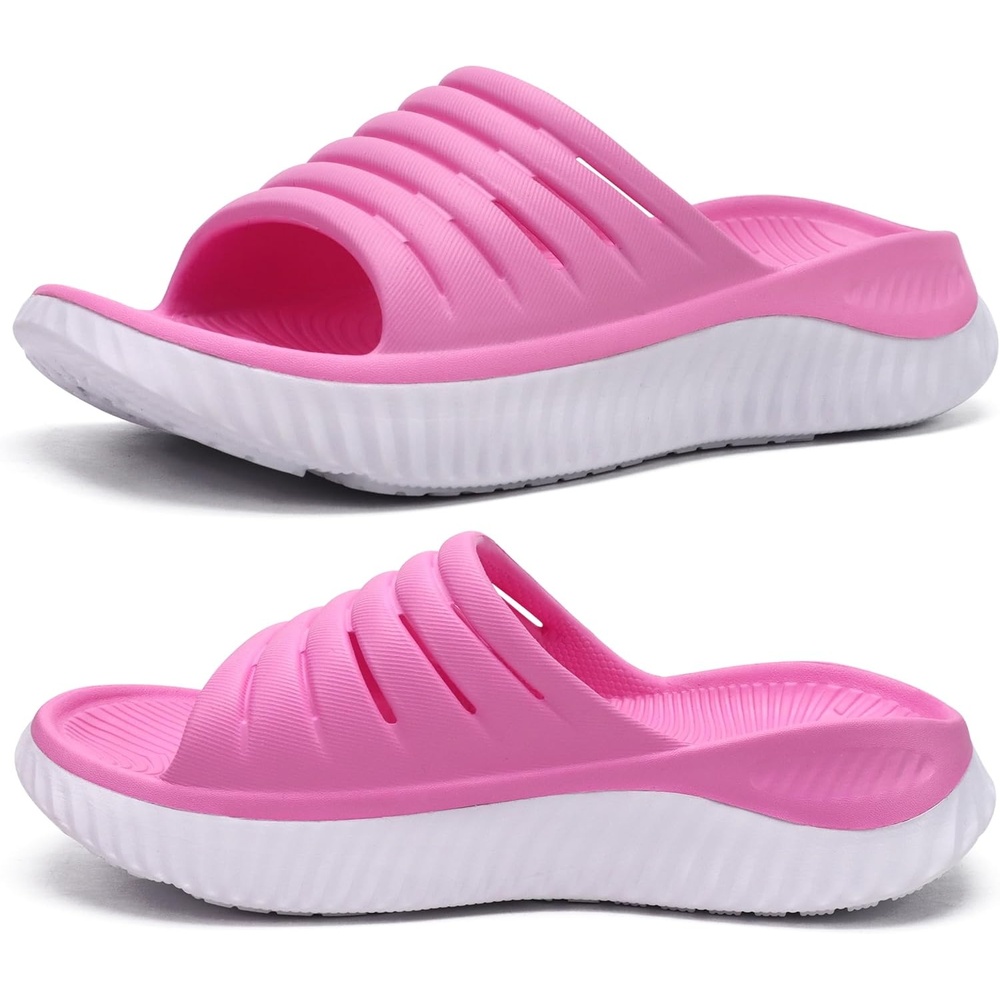 image:imageKuaiLu Recovery Sandals Women With Comfortable Arch Support Sport SlidesPink White