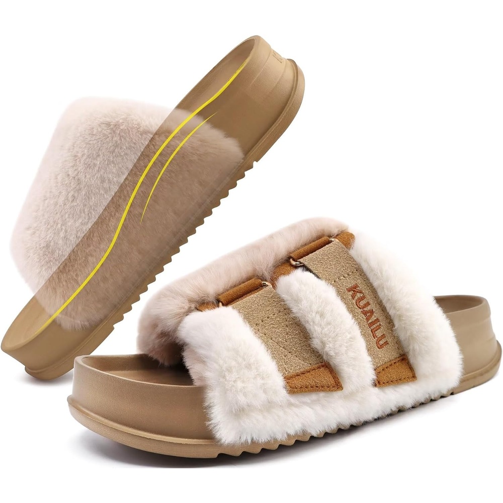 image:imageKuaiLu Womens Orthotic Arch Support SlippersBeige White