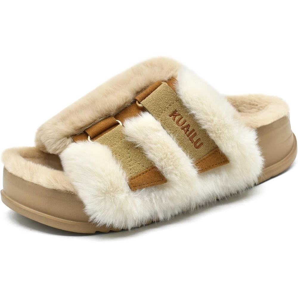 image:imageKuaiLu Womens Orthotic Arch Support SlippersPlush Beige