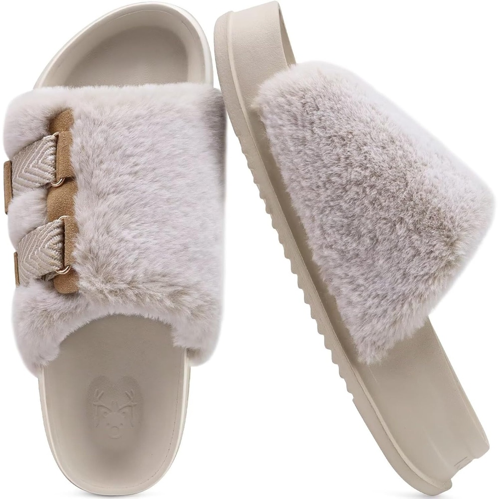 image:imageKuaiLu Womens Orthotic Arch Support SlippersWhite Adjustable
