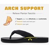 KuaiLu Flip Flops for Women with Arch Support Summer Beach Thong Sandals(All Black)