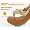 KuaiLu Flip Flops for Women with Arch Support Summer Beach Thong Sandals(Beige Khaki)