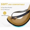 KuaiLu Flip Flops for Women with Arch Support Summer Beach Thong Sandals(Black Khaki)