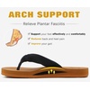 KuaiLu Flip Flops for Women with Arch Support Summer Beach Thong Sandals(Black Tan)