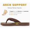 KuaiLu Flip Flops for Women with Arch Support Summer Beach Thong Sandals(Brown)