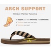 KuaiLu Flip Flops for Women with Arch Support Summer Beach Thong Sandals(Brown Black)