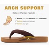 KuaiLu Flip Flops for Women with Arch Support Summer Beach Thong Sandals(Brown Khaki)