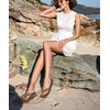 KuaiLu Flip Flops for Women with Arch Support Summer Beach Thong Sandals(Camel)
