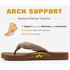KuaiLu Flip Flops for Women with Arch Support Summer Beach Thong Sandals(Camel Apricot)