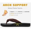 KuaiLu Flip Flops for Women with Arch Support Summer Beach Thong Sandals(Dark Brown)