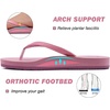 KuaiLu Flip Flops for Women with Arch Support Summer Beach Thong Sandals(Dark Pink)
