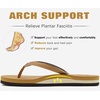 KuaiLu Flip Flops for Women with Arch Support Summer Beach Thong Sandals(Khaki)