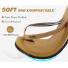 KuaiLu Flip Flops for Women with Arch Support Summer Beach Thong Sandals(Khaki)