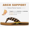 KuaiLu Flip Flops for Women with Arch Support Summer Beach Thong Sandals(Khaki Black)