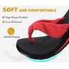 KuaiLu Flip Flops for Women with Arch Support Summer Beach Thong Sandals(Red Black)