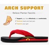 KuaiLu Flip Flops for Women with Arch Support Summer Beach Thong Sandals(Red Black)