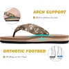 KuaiLu Flip Flops for Women with Arch Support Summer Beach Thong Sandals(Silk Brown)