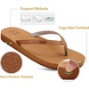 KuaiLu Flip Flops for Women with Arch Support Summer Beach Thong Sandals(Tan)