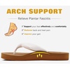 KuaiLu Flip Flops for Women with Arch Support Summer Beach Thong Sandals(White Khaki)
