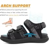 KuaiLu Mens Arch Support Hiking Sandals Orthopedic Athletic Walking Sandles(Black)