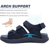 KuaiLu Mens Arch Support Hiking Sandals Orthopedic Athletic Walking Sandles(Blue)