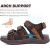 KuaiLu Mens Arch Support Hiking Sandals Orthopedic Athletic Walking Sandles(Brown)