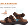 KuaiLu Mens Arch Support Hiking Sandals Orthopedic Athletic Walking Sandles(Khaki)