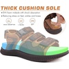 KuaiLu Mens Arch Support Hiking Sandals Orthopedic Athletic Walking Sandles(Khaki)