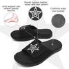 KuaiLu Mens Athletic Slides Wide Adjustable Arch Support Sport Sandals(All Black)
